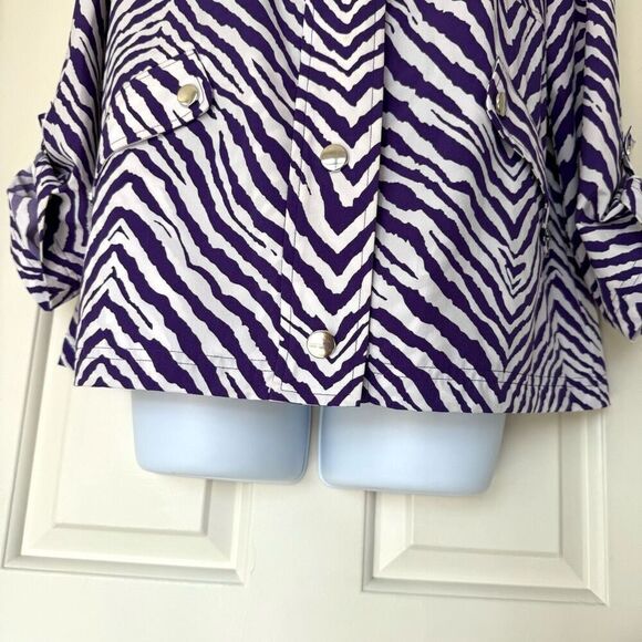 Chicos Zenergy Women’s Neema Jacket Purple Jasper Zhara Zebra Print - Picture 9 of 11